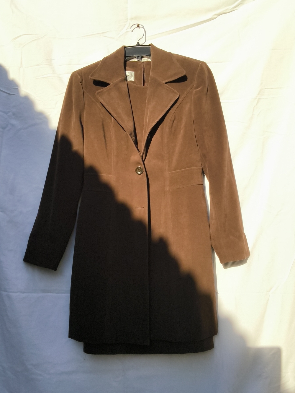 Vintage San Louise 2 Pc BrownDress & Long Coat Set Size4 /90s, Y2K, OldMoney